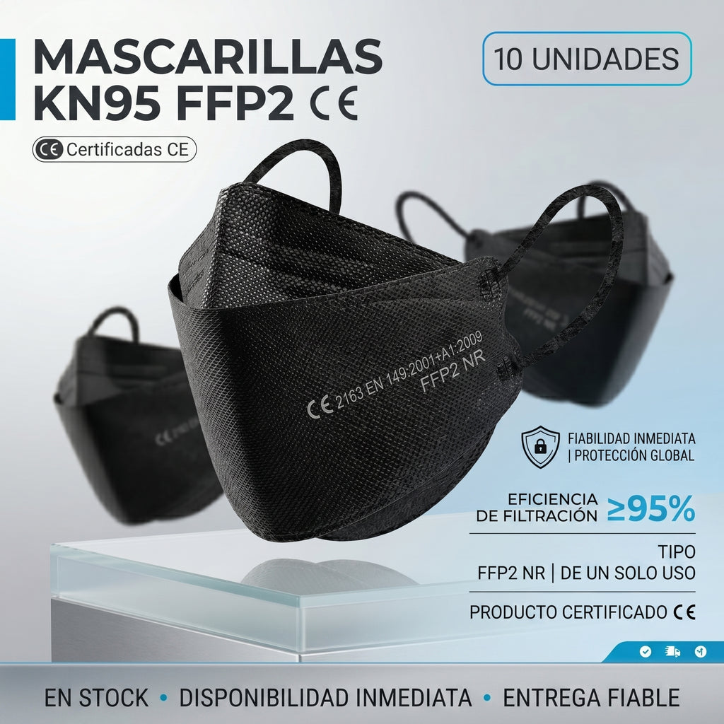 Mascarilla FFP2 KN95 negra con certificación CE - Ibermask